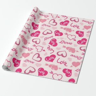 Hearts pattern wrapping paper