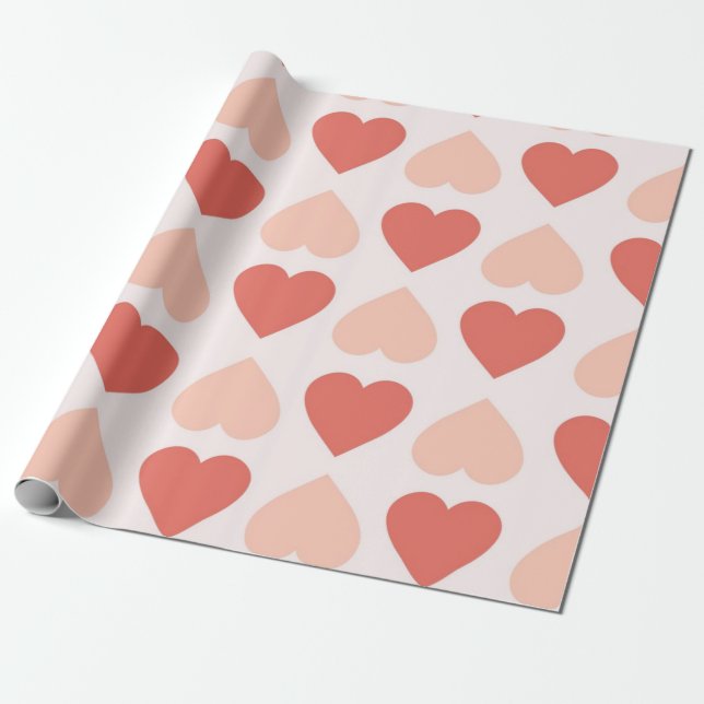 Hearts pattern wrapping paper (Unrolled)