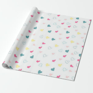 Hearts pattern wrapping paper