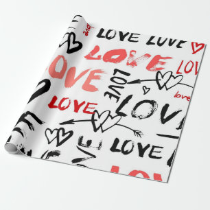 Hearts pattern wrapping paper
