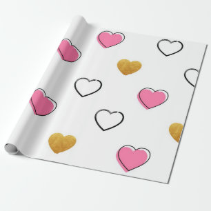 Hearts pattern wrapping paper