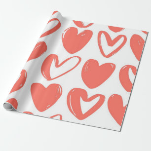 Hearts pattern wrapping paper