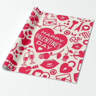 Hearts pattern wrapping paper