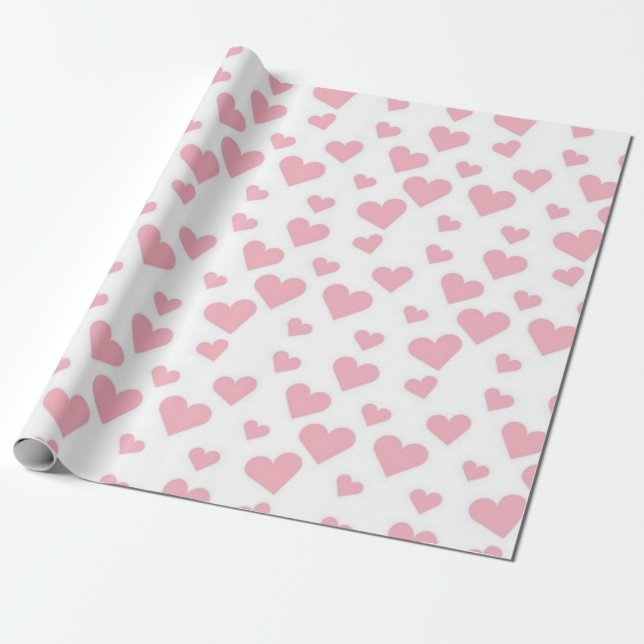Hearts pattern wrapping paper (Unrolled)