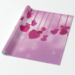 Hearts pattern wrapping paper