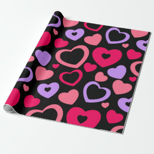 Hearts pattern wrapping paper