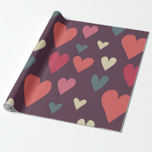 Hearts pattern wrapping paper