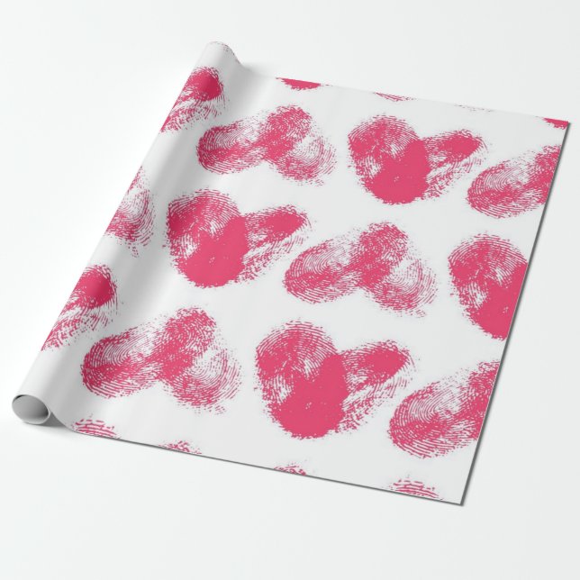 Hearts pattern wrapping paper (Unrolled)