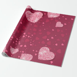 Hearts pattern wrapping paper