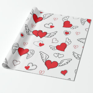 Hearts pattern wrapping paper