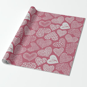 Hearts pattern wrapping paper