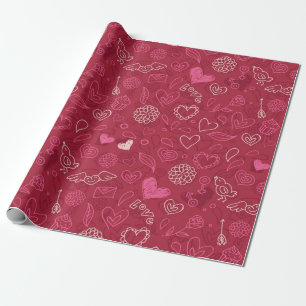 Hearts pattern wrapping paper