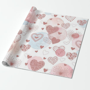 Hearts pattern wrapping paper