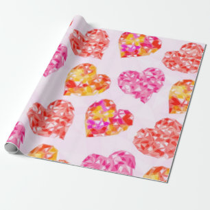 Hearts pattern wrapping paper