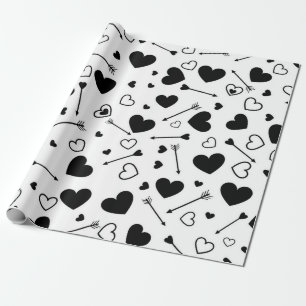 Hearts pattern wrapping paper