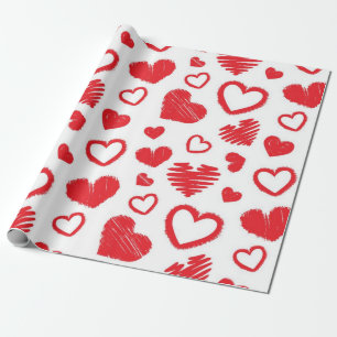 Hearts pattern wrapping paper