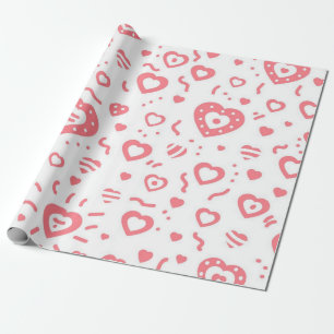 Hearts pattern wrapping paper