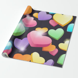 Hearts pattern wrapping paper