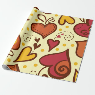 Hearts pattern wrapping paper