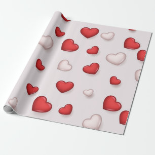 Hearts pattern wrapping paper