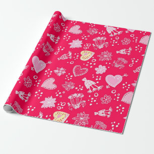 Hearts pattern wrapping paper