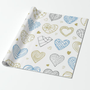 Hearts pattern wrapping paper