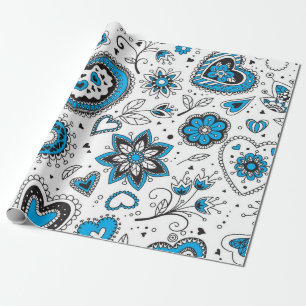 Hearts pattern wrapping paper