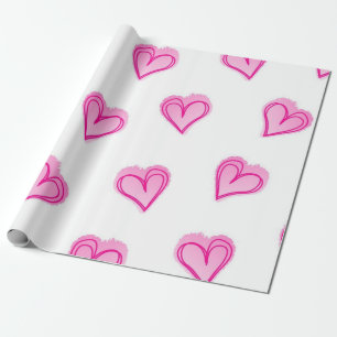 Hearts pattern wrapping paper