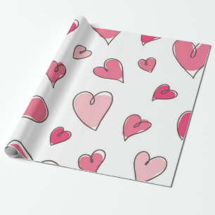 Hearts pattern wrapping paper