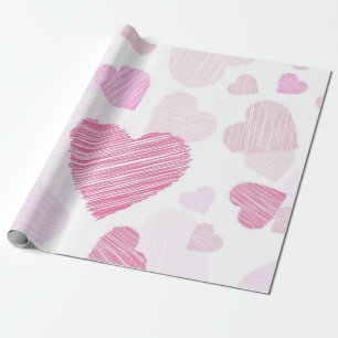 Hearts pattern wrapping paper