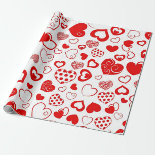 Hearts pattern wrapping paper