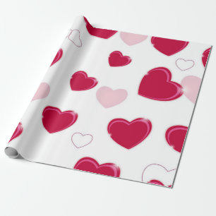 Hearts pattern wrapping paper