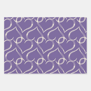 Hearts pattern wrapping paper sheet