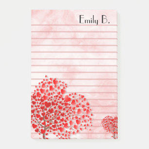 Hearts Personalised Lined Post-it Notes