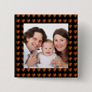 Hearts/photo 15 Cm Square Badge