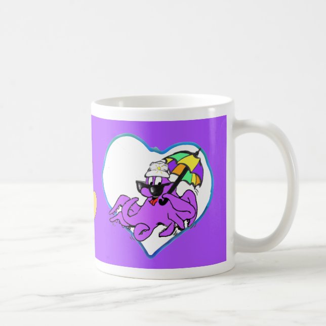 Hearts Photo Coffee Mug Purple (Right)