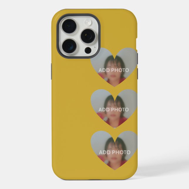 Hearts Photo Gold Phone Case (Back)