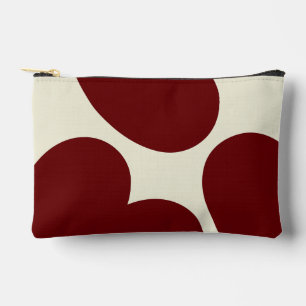hearts pieces burgandy cream chic stylish accessory pouch