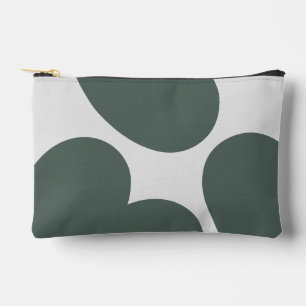 hearts pieces ivory olive green stylish accessory pouch