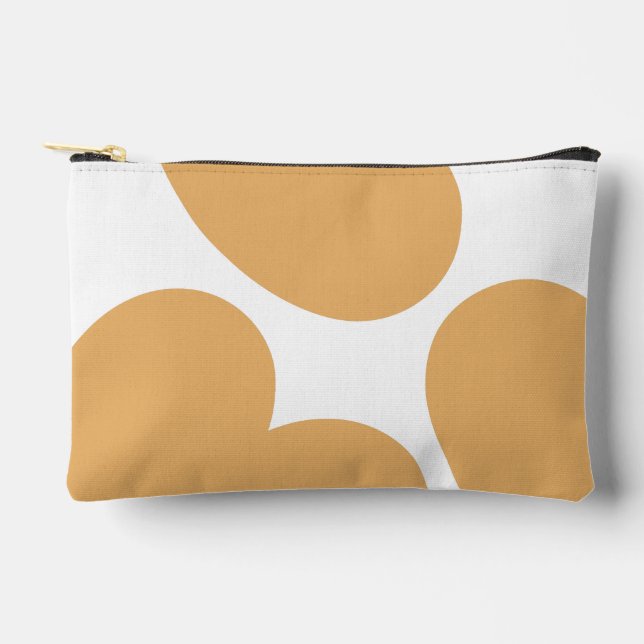 hearts pieces white camel chic stylish accessory pouch (Front)