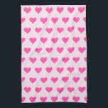 Hearts Pink Kitchen Towel - Your Colour<br><div class="desc">Pink Hearts Kitchen Towel - Choose / add your favourite background colours / or text !</div>