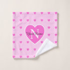 "Hearts" Pink Monogrammed