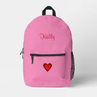 Hearts Pink Red (Name) 4 Kelly Print Cut Sew Bag
