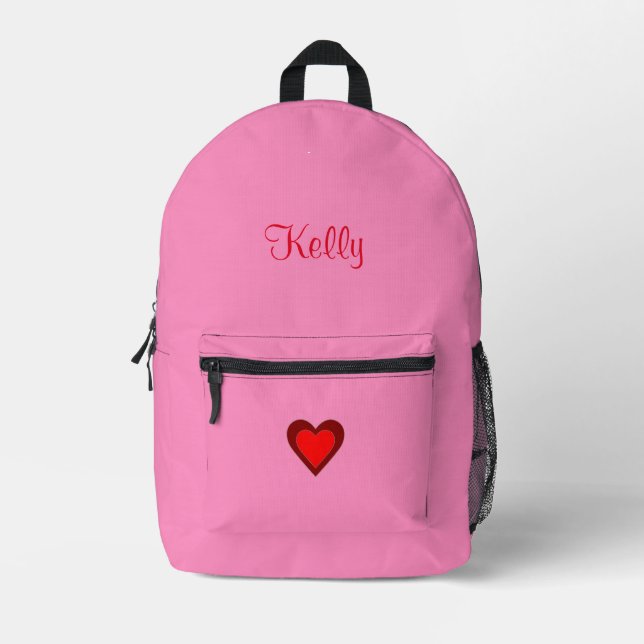 Hearts Pink Red (Name) 4 Kelly Print Cut Sew Bag (Front)