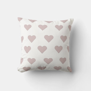 Hearts pink & white cushion