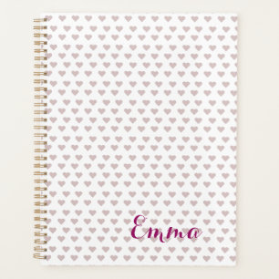 Hearts pink & white planner