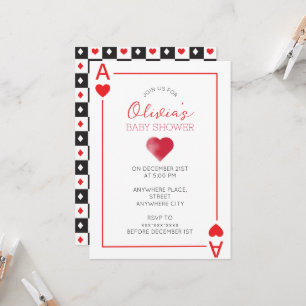 Hearts playing card baby shower
