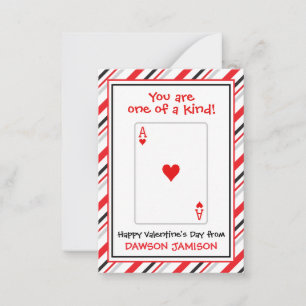 Hearts Playing Card Valentine's Classroom Cards