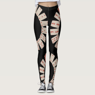 Hearts Playing Cards Circle Leggings