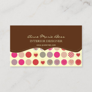 Hearts+Polka Dots Chocolate Business Card